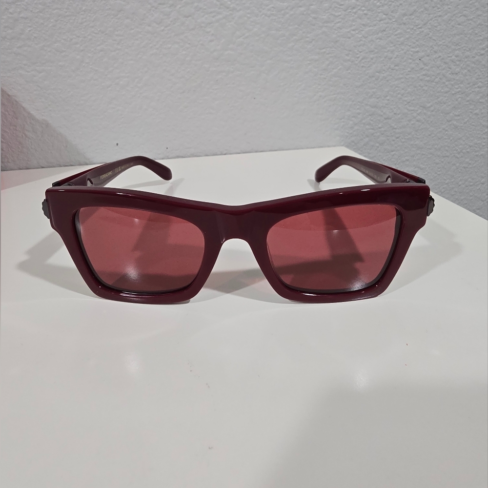 Salvatore Ferragamo Dark Red Sunglasses NWOT
